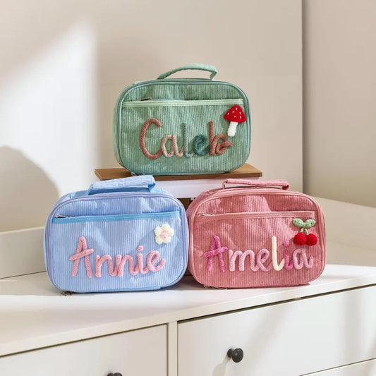 Personalized Chunky Corduroy Lunch Bag