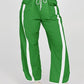Retro Contrast Side Stripe Wide Leg Track Pants
