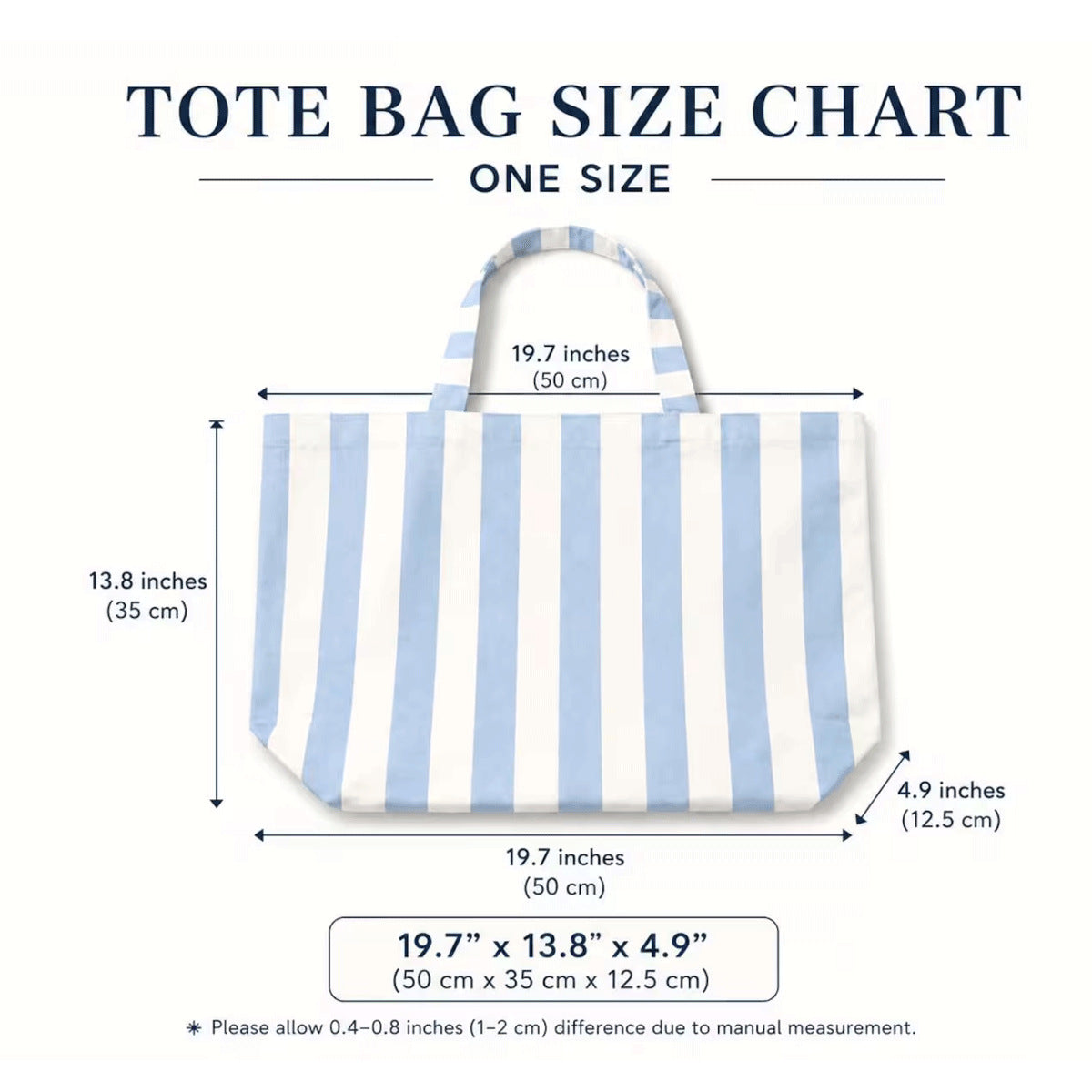 Custom Striped Tote Bag – Hand-Embroidered