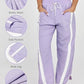 Retro Contrast Side Stripe Wide Leg Track Pants