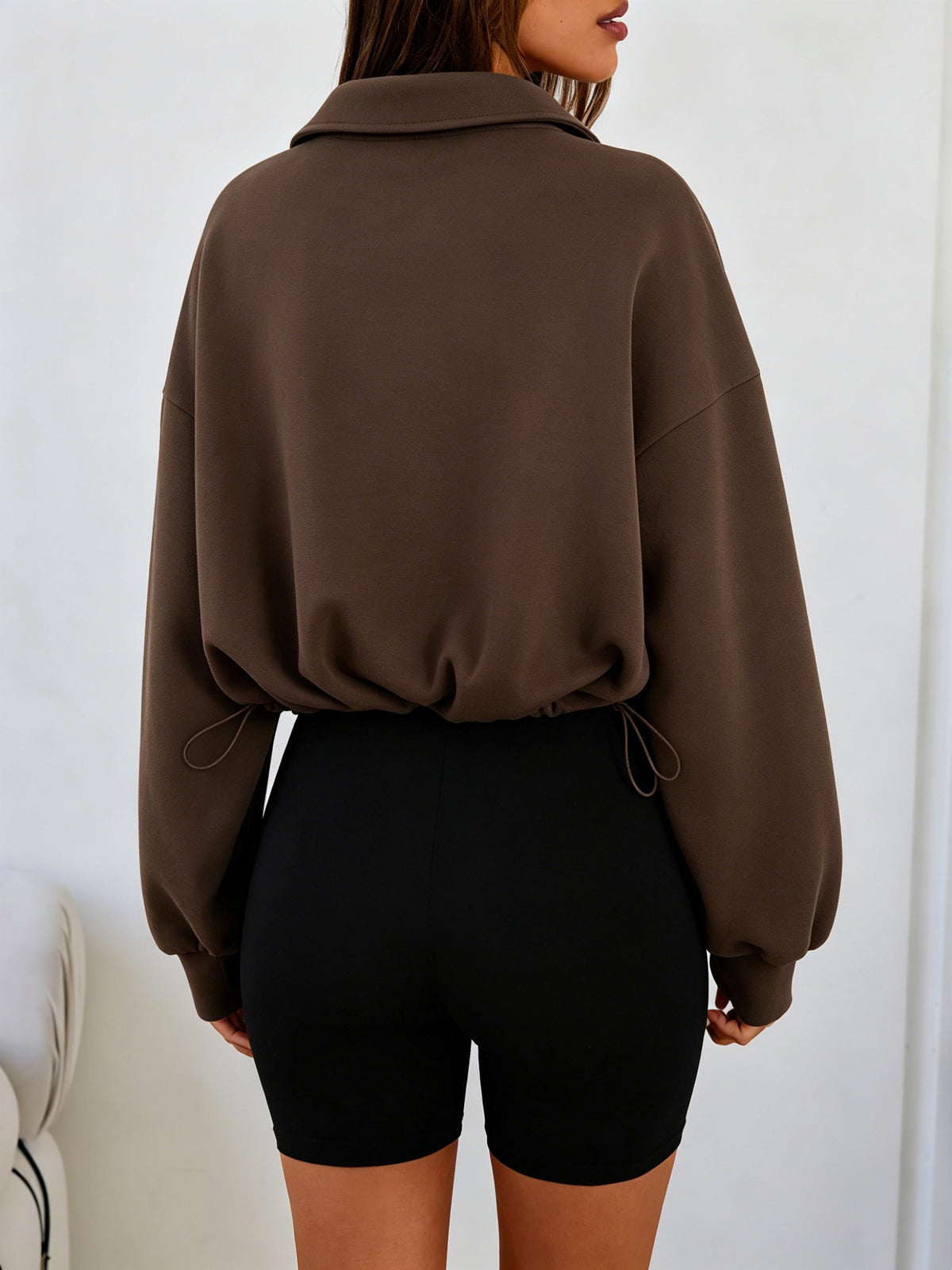 Women's Cropped Half-Zip Sweatshirt