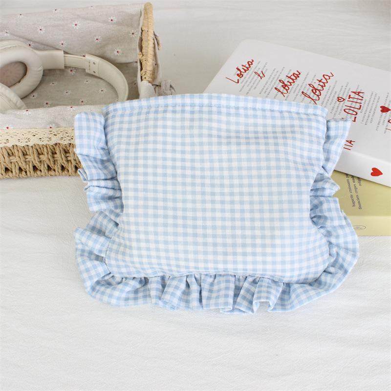Customizable Text Floral & Plaid Zippered Makeup Bag
