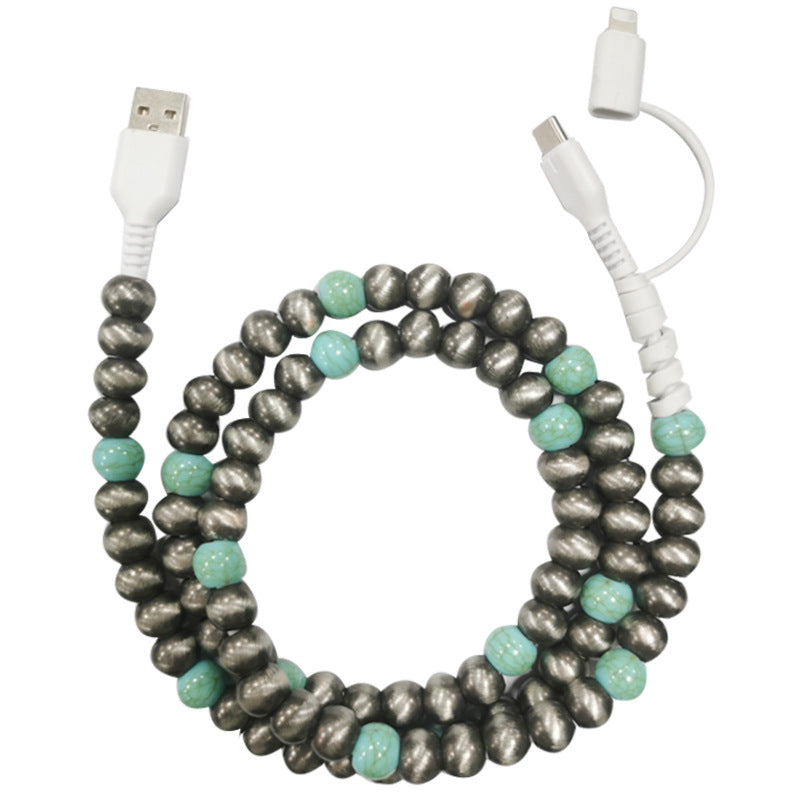 Colored Bead Mobile Phone Charging Cable