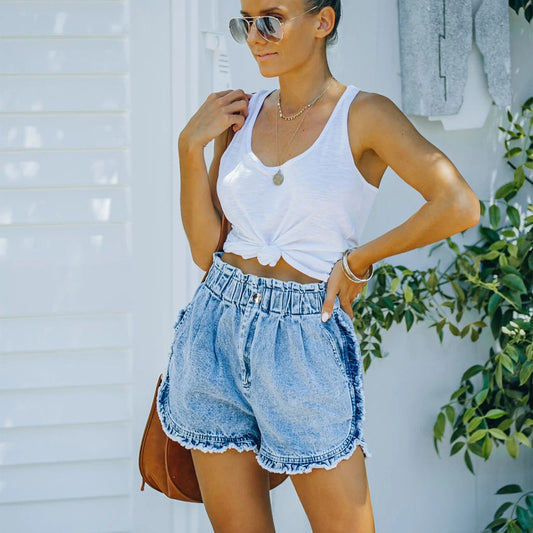 Light Color Denim Shorts