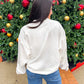 White HOLLY JOLLY Gingham Letter Graphic Plus Size Christmas Sweatshirt