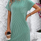 Ribbed Short Sleeve Pocket Dress-8 Colors