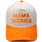 Embroidered "MAMA MERICA" Trucker Hat – Color-Block Structured Baseball Cap