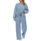 Women's Solid Two-Piece Loungewear Set