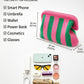 Striped Knit Cloud Frame Clutch Crossbody Bag