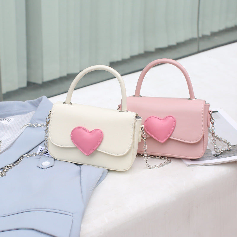 Vegan Leather Heart Clutch Heart-shaped Bag