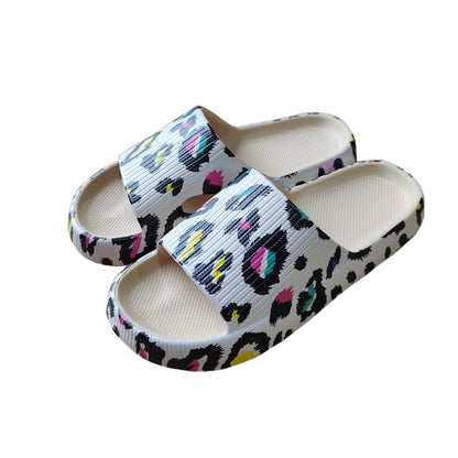 Adult and Kid Leopard Thick Sole Slippers