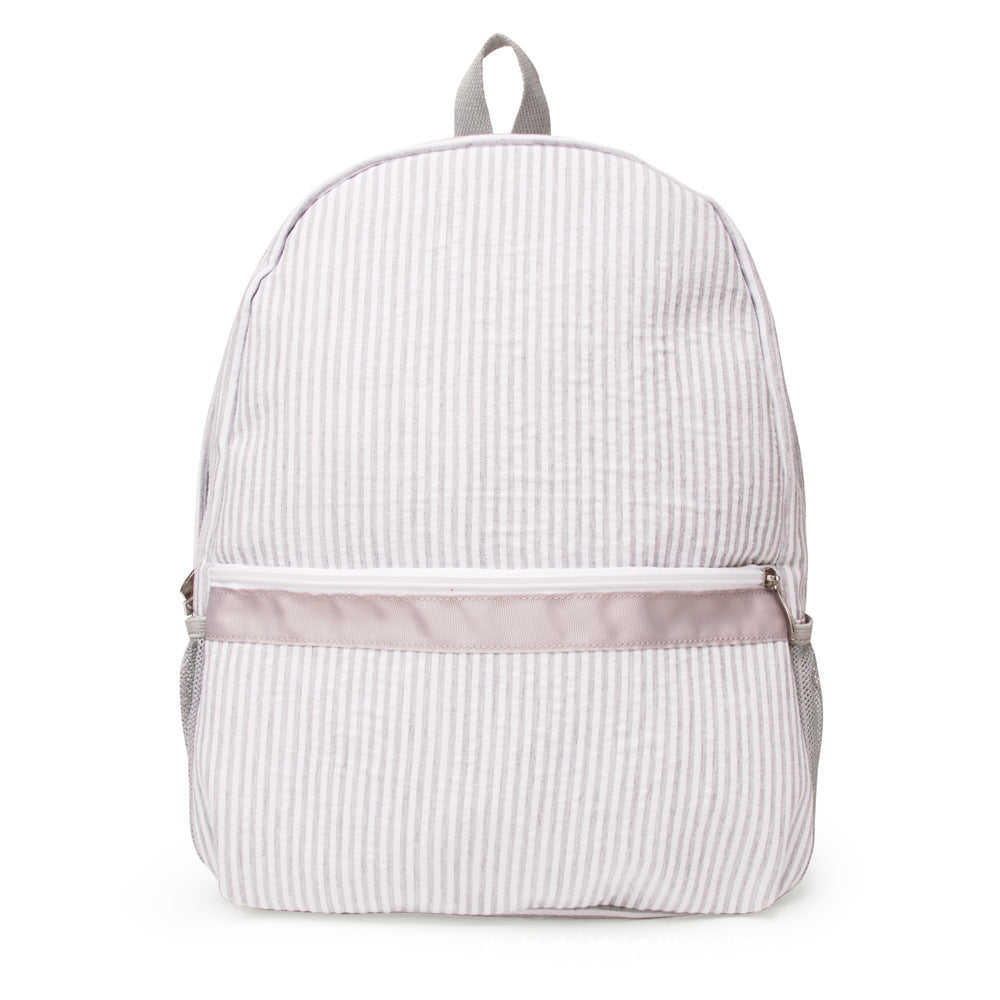 Custom-Embroidered Seersucker Kids' Backpack / Students Schoolbag