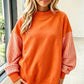 Polka Dot Contrast Trim Oversized Sweatshirt