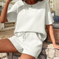 Short-sleeved Top + Strappy Shorts Set