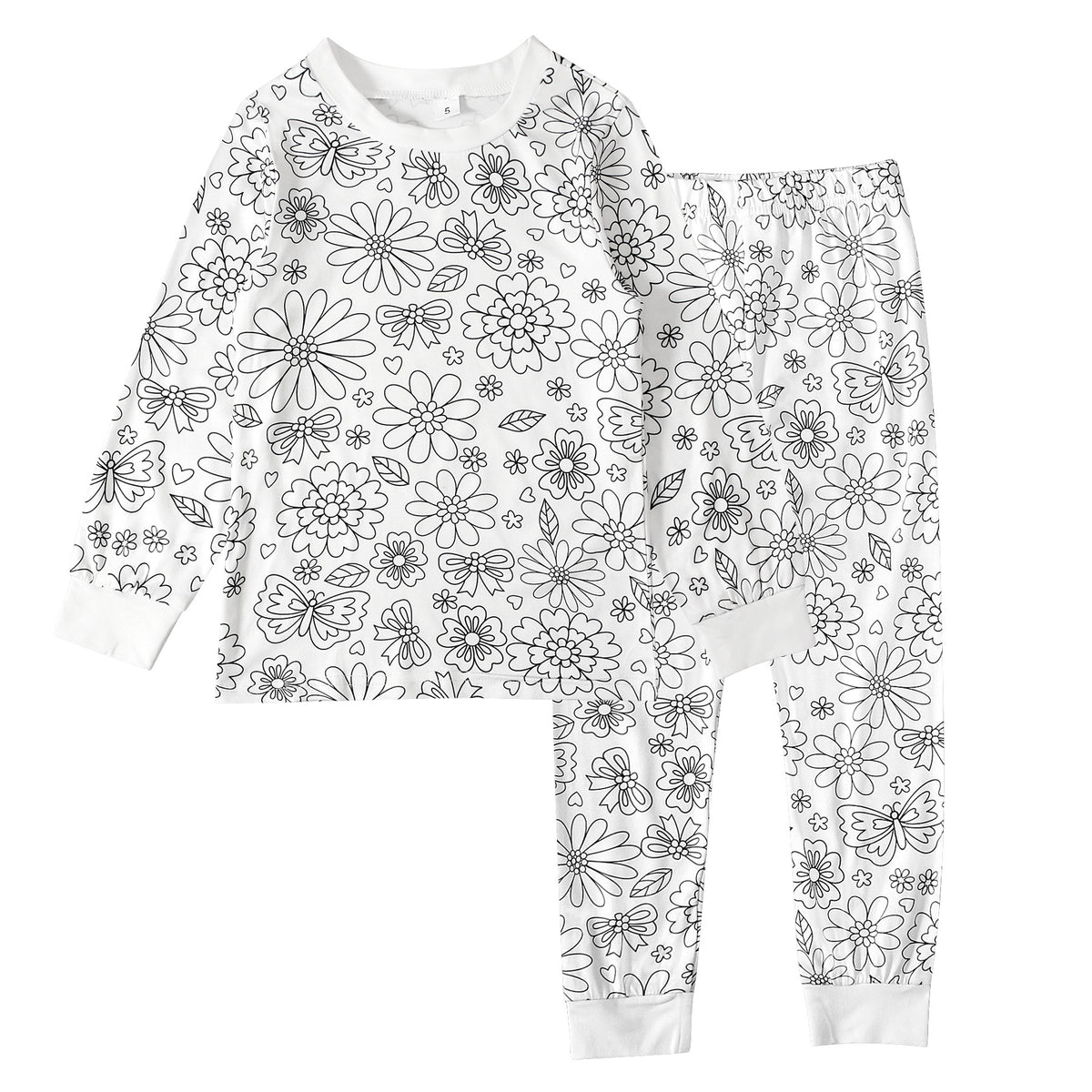 Kid's Doodle Print Pajama Set