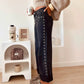 Studded Detail Straight Leg Casual Loose Jeans
