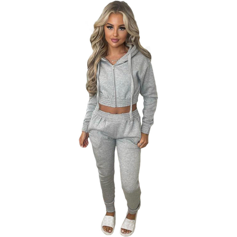 Fleece Hooded Sweatshirt + Trousers Set