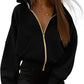 Women's Zip-Up Long Sleeve Fleece Hooded Sweatshirt Jacket