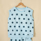 Trim Polka Dot Print Tank Split Mini Skort 2pcs Set
