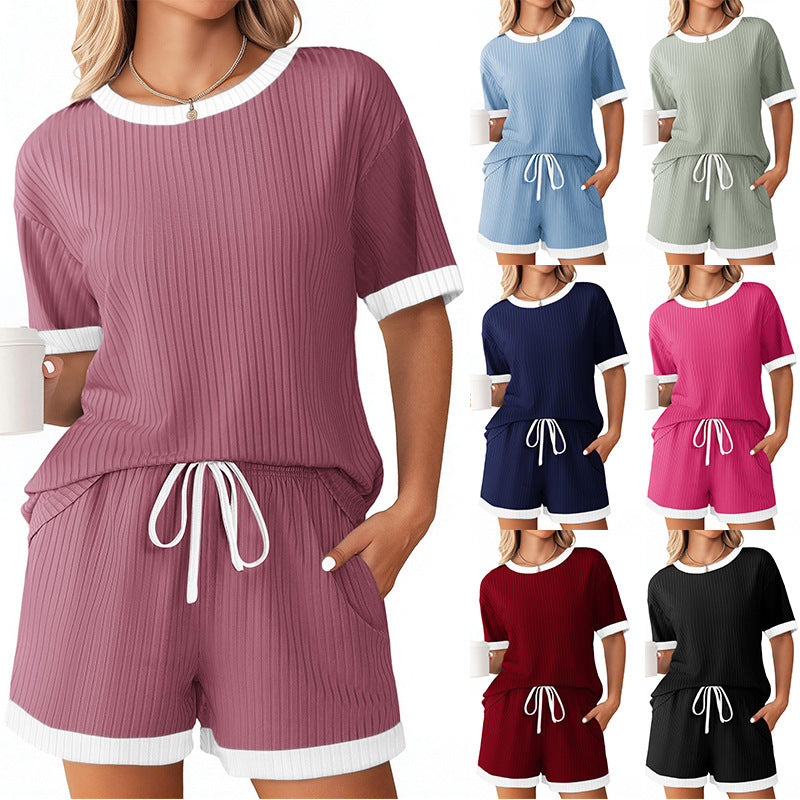 Cozy Ribbed Contrast Lounge Set
