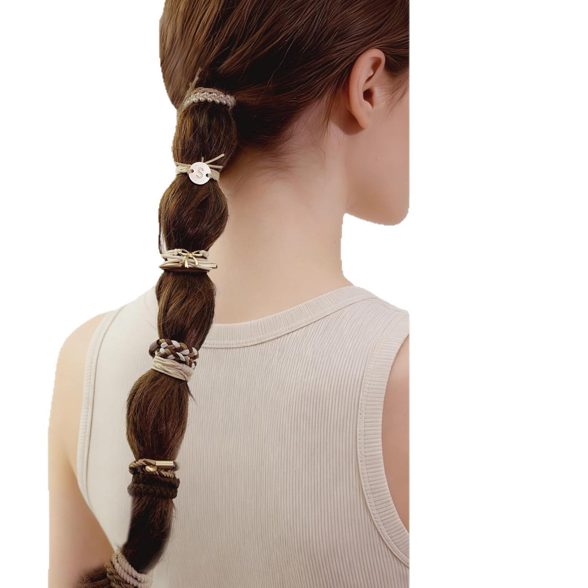 A-Z Letter Hair Tie & Bracelet Set