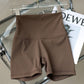 No Awkward Line High Waist Elastic Fitness Base Sports Shorts