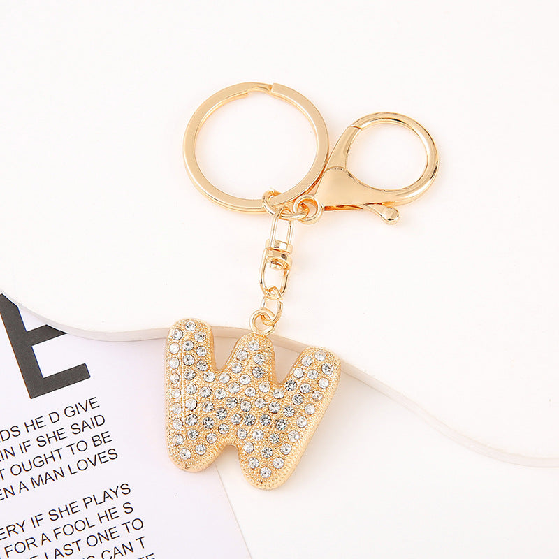 Cute Initial Letter Keychain Backpack Charms