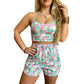 Camouflage Printed Cropped Tank Athleisure 2pcs Short Set