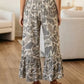Camo Print Wide Leg Casual Pants