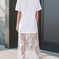Floral Patchwork Short Sleeve T Shirt Loose Maxi Dress