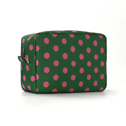 Custom Polka-Dot Color-Block Makeup Bag