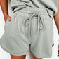 Quarter Zip Sleeveless Top Drawstring Shorts Casual 2pcs Outfit