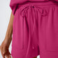 Short Sleeve Lounge Top and Shorts Set with Relaxed Fit