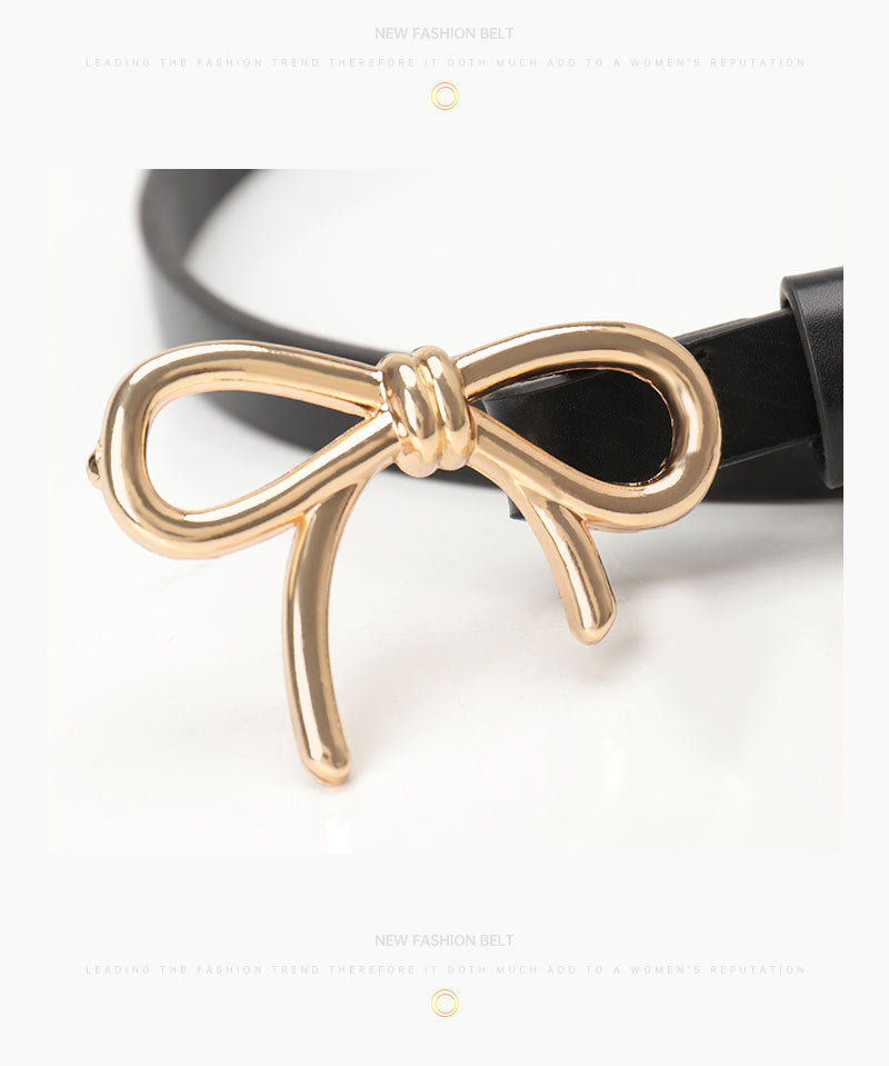 Bow Buckle Skinny Belt