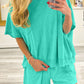 Orchid Bouquet Raw Edge Patch Pocket Oversized Top and Shorts Set