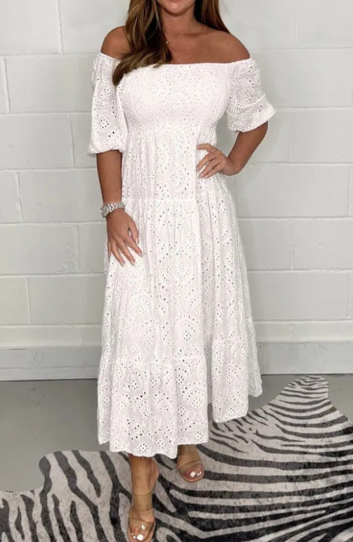 Solid Embroidered Maxi Dress