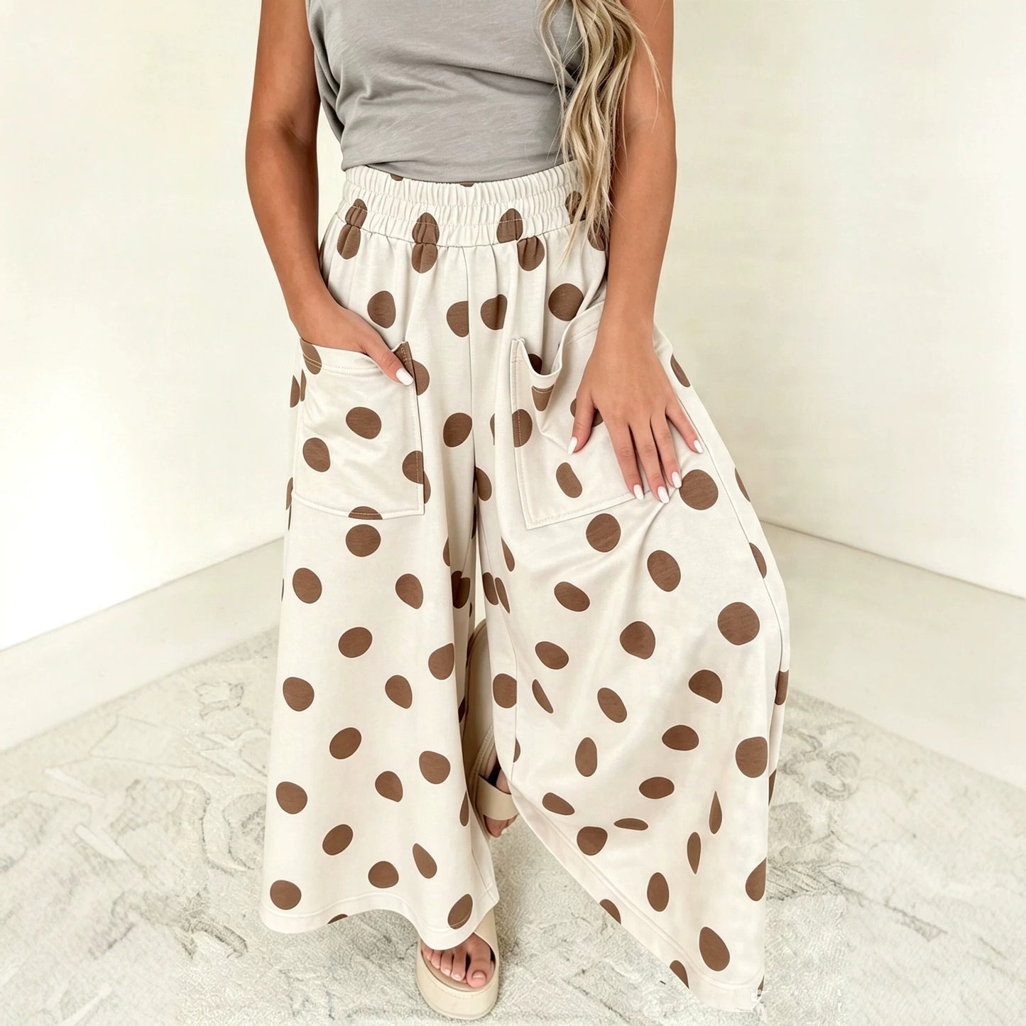 Polka Dot Wide Leg Pants