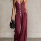 Women's V-Neck Backless Wide-Leg Jumpsuit
