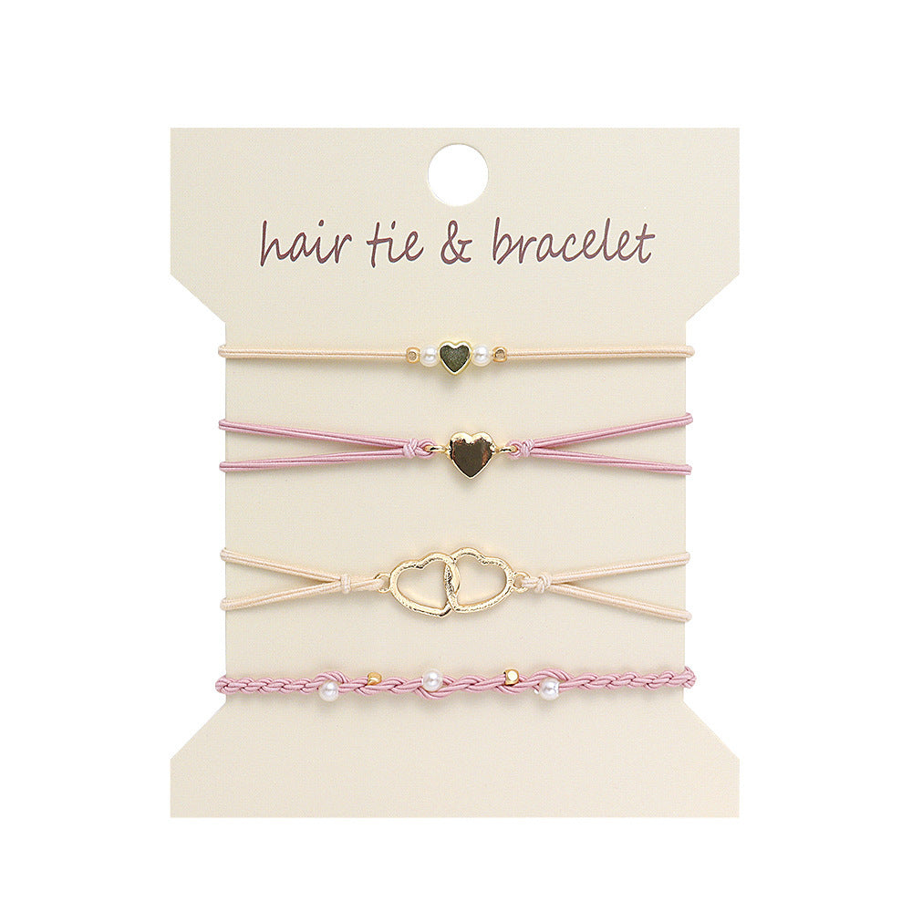 Boho 2-in-1 Hair Tie & Bracelet Set (5-Piece Pack)