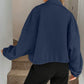 Chic Geometric Textured Zip Up Jacket