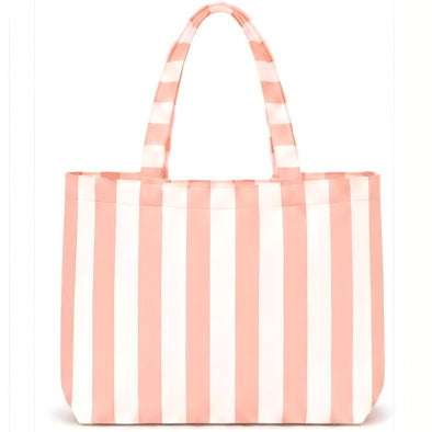 Custom Striped Tote Bag – Hand-Embroidered