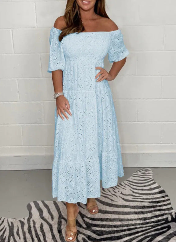 Solid Embroidered Maxi Dress