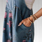 Floral Denim Overalls