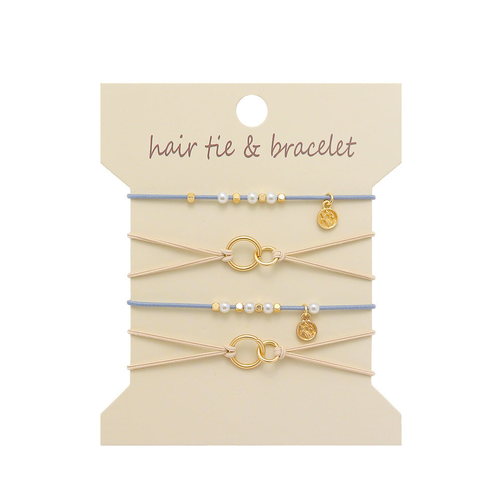 Boho 2-in-1 Hair Tie & Bracelet Set (5-Piece Pack)