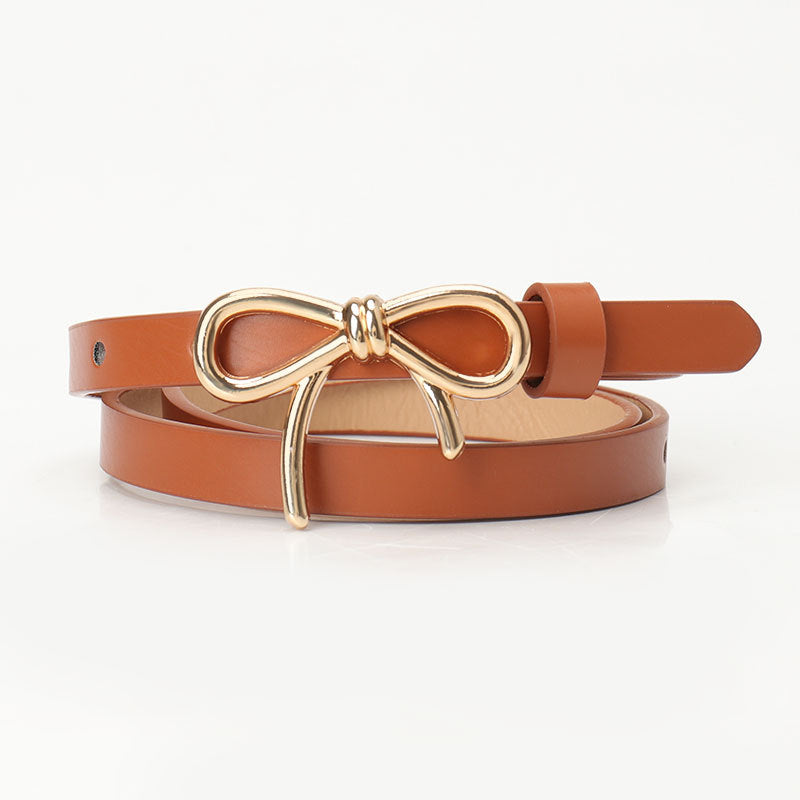 Bow Buckle Skinny Belt
