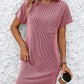 Ribbed Short Sleeve Pocket Dress-8 Colors