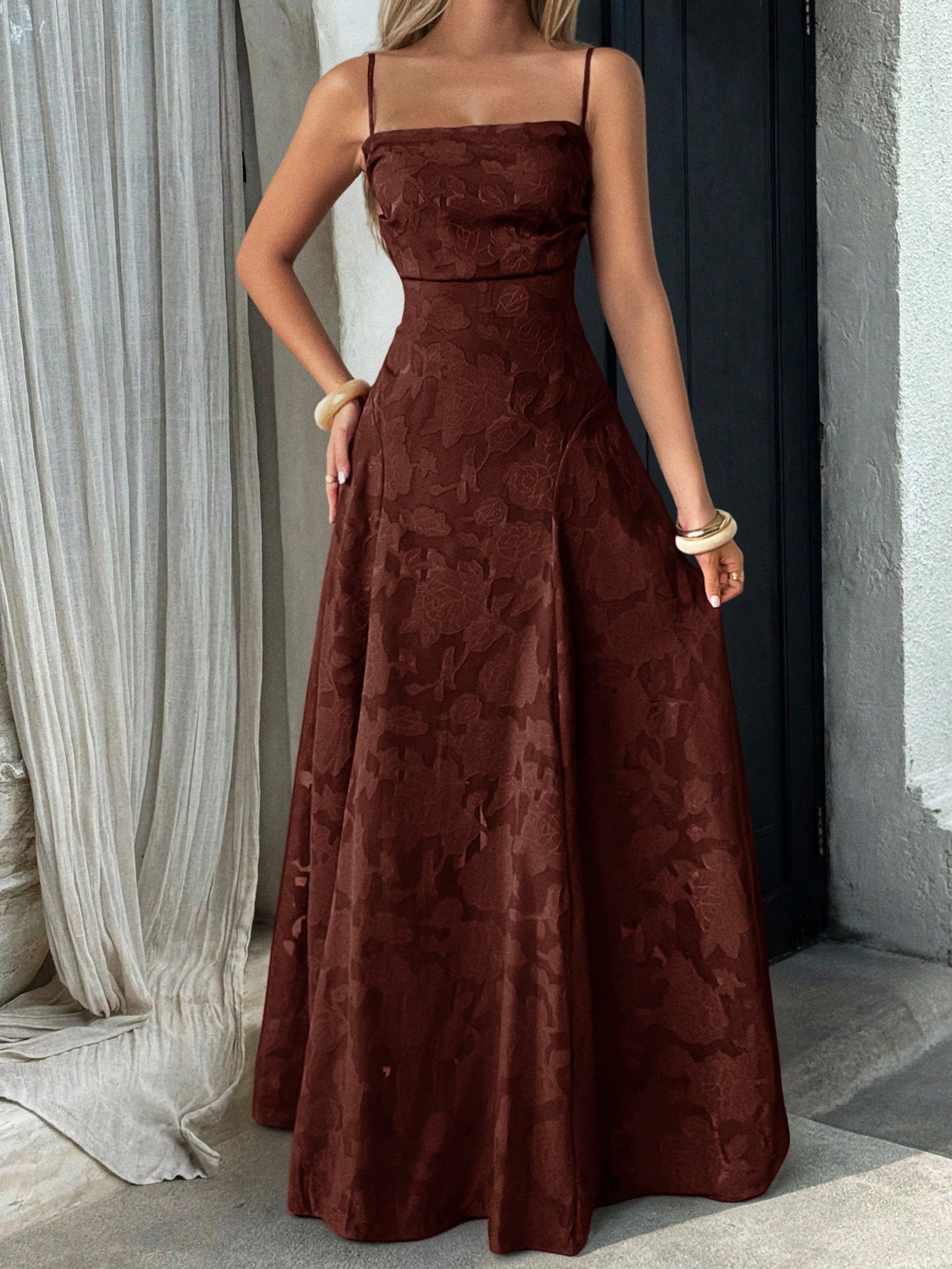 Floral Spaghetti Strap Maxi Dress