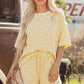 Polka Dot Short Sleeve Loose Top Drawstring Shorts Set