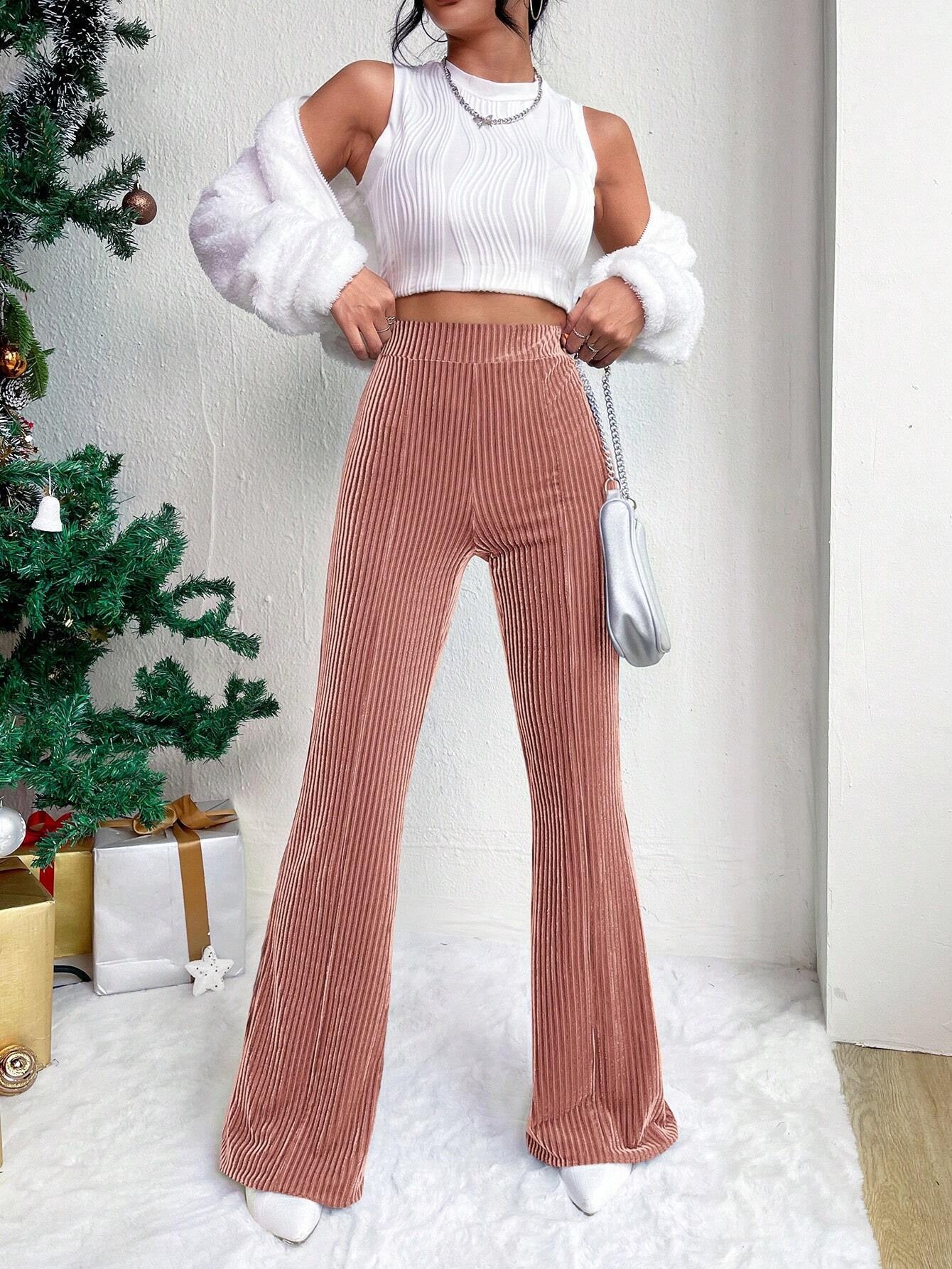 High Waisted Corduroy Flared Pants