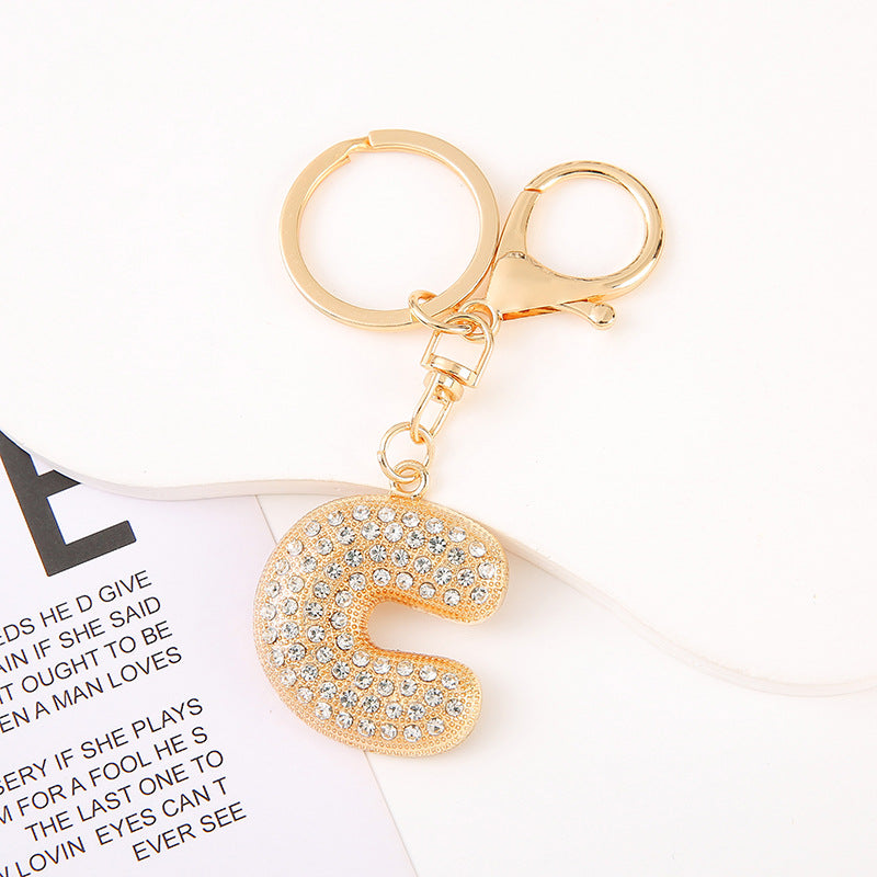 Cute Initial Letter Keychain Backpack Charms